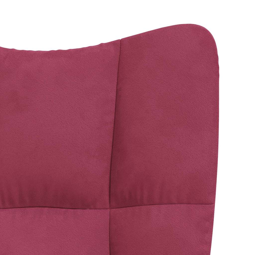 Chaise de relaxation avec tabouret Rouge bordeaux Velours Fauteuils vidaXL