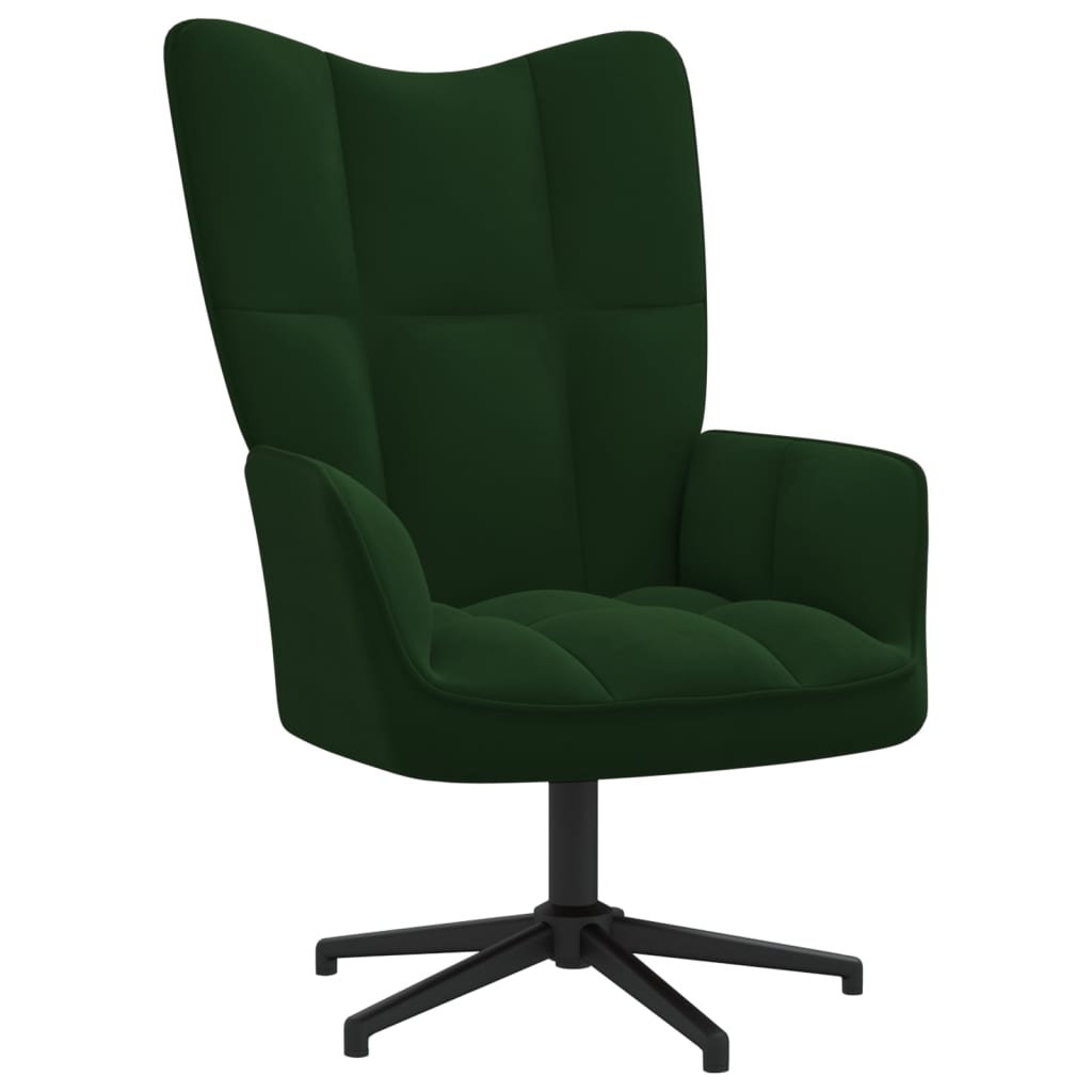 Chaise de relaxation Vert foncé Velours Fauteuils vidaXL   