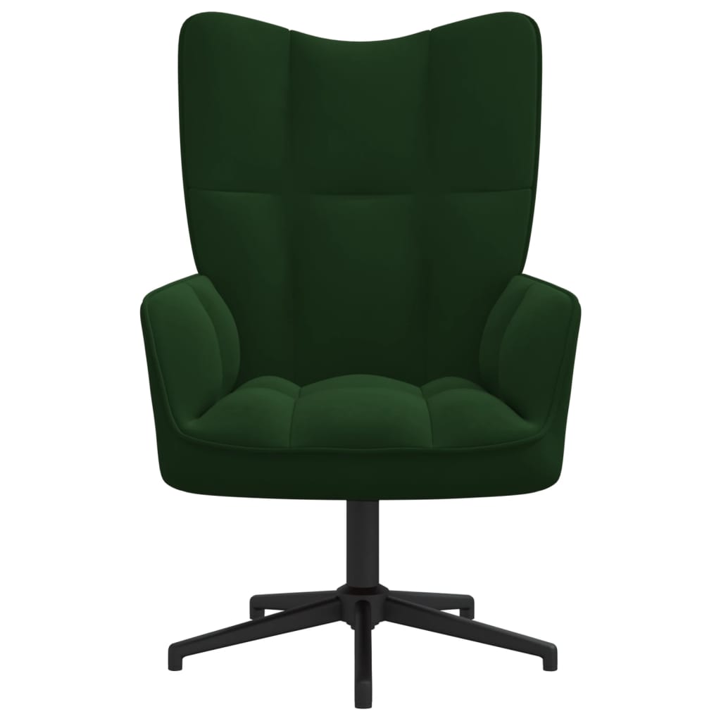 Chaise de relaxation Vert foncé Velours Fauteuils vidaXL   