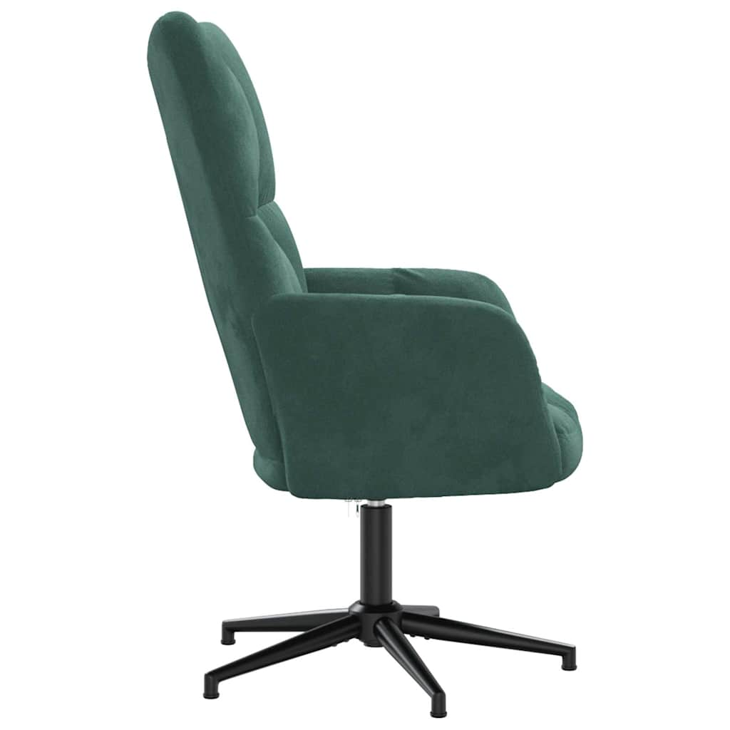 Chaise de relaxation Vert foncé Velours Fauteuils vidaXL   