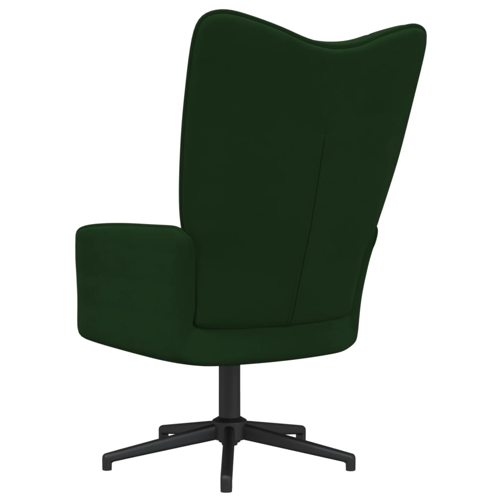 Chaise de relaxation Vert foncé Velours Fauteuils vidaXL   