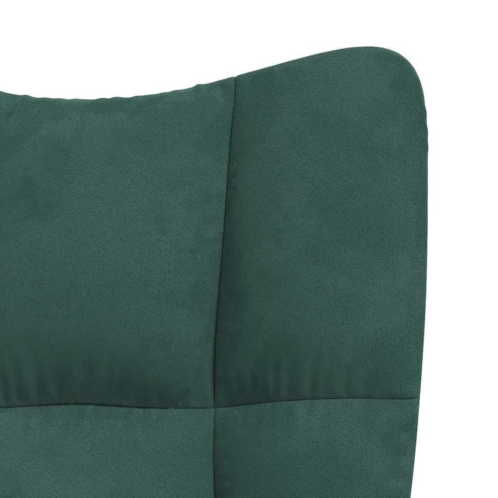 Chaise de relaxation Vert foncé Velours Fauteuils vidaXL   