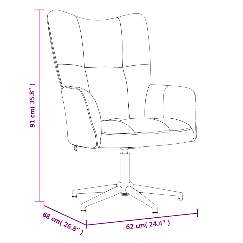 Chaise de relaxation Vert foncé Velours Fauteuils vidaXL   