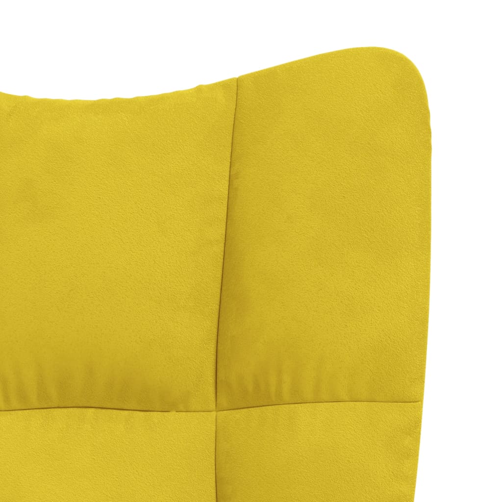 Chaise de relaxation avec tabouret Jaune moutarde Velours - Xios Store SNC