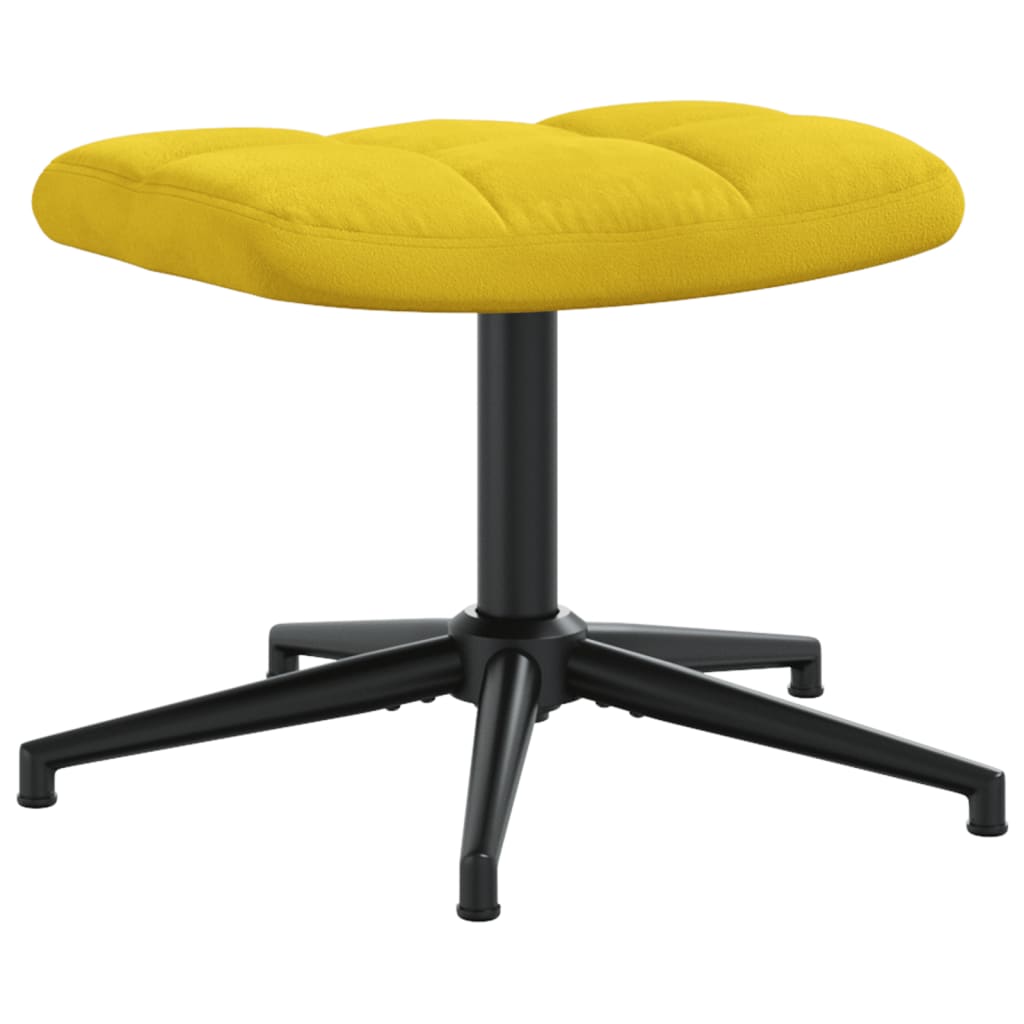 Chaise de relaxation avec tabouret Jaune moutarde Velours - Xios Store SNC