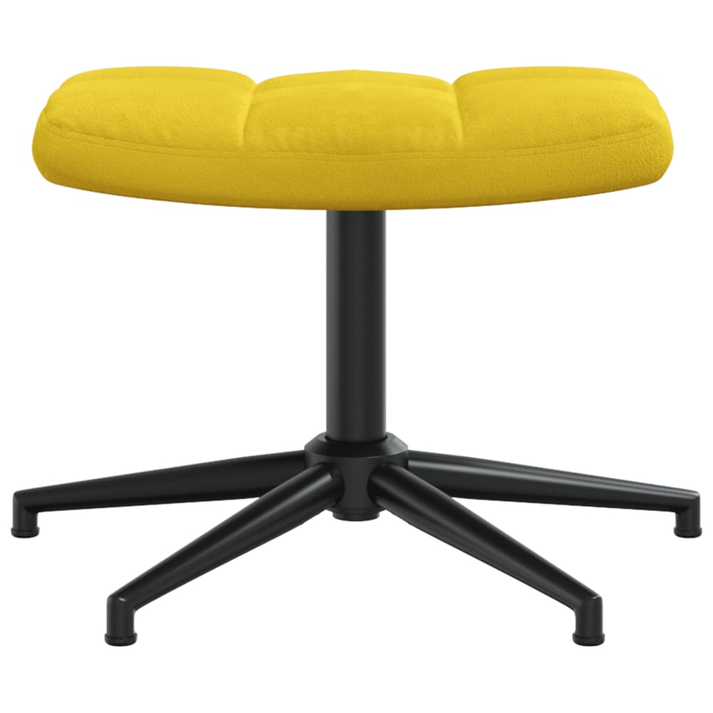 Chaise de relaxation avec tabouret Jaune moutarde Velours - Xios Store SNC