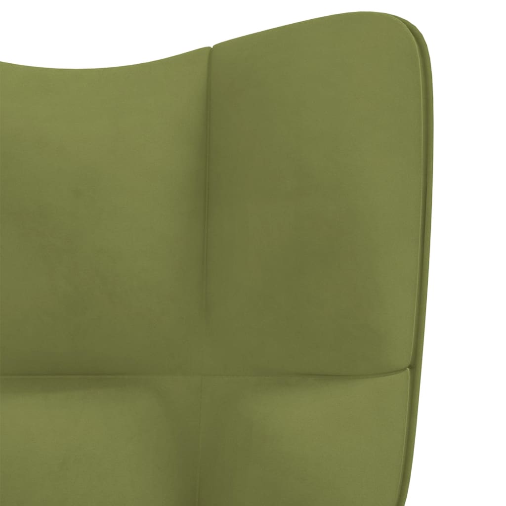 Chaise à bascule Vert clair Velours Fauteuils à bascule vidaXL   