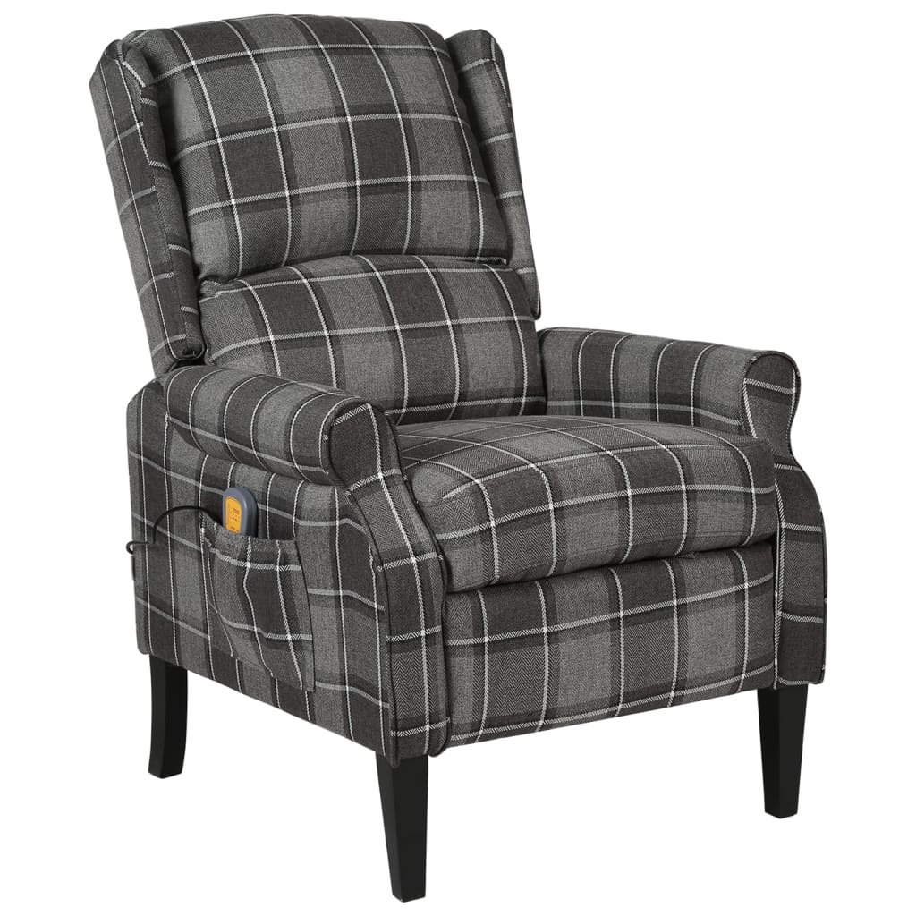 Fauteuil de massage inclinable Gris Tissu Fauteuils électriques vidaXL