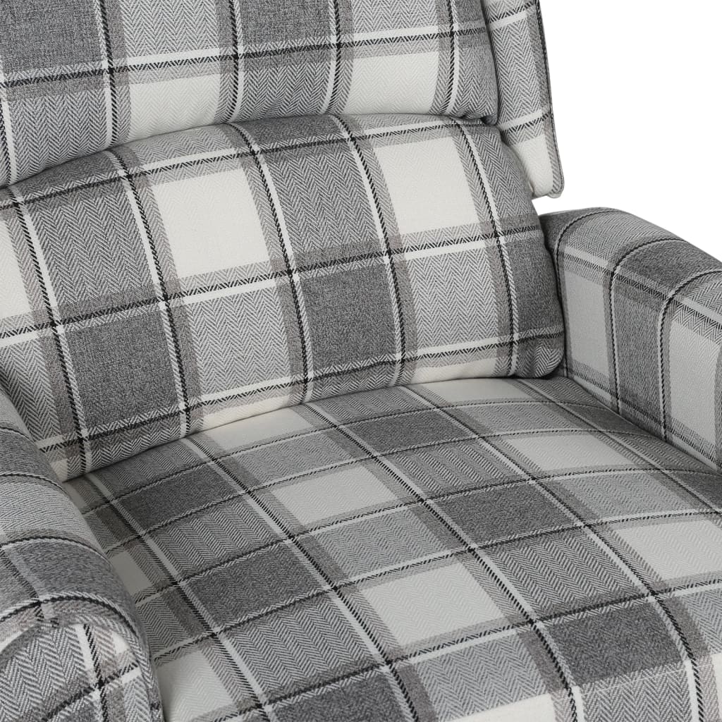 Fauteuil de massage inclinable gris blanc tissu Fauteuils électriques vidaXL