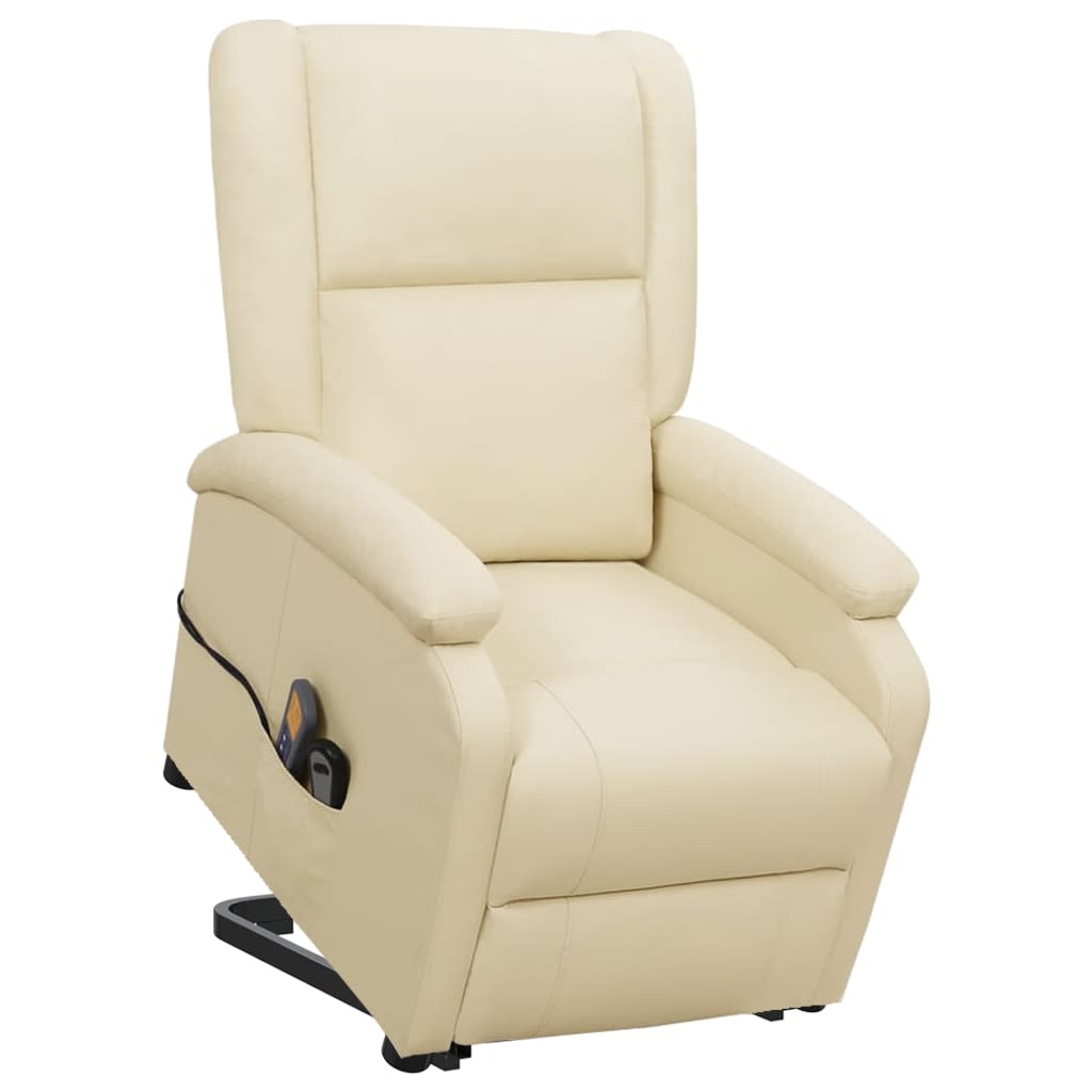 Fauteuil de massage Crème Similicuir Fauteuils électriques vidaXL   