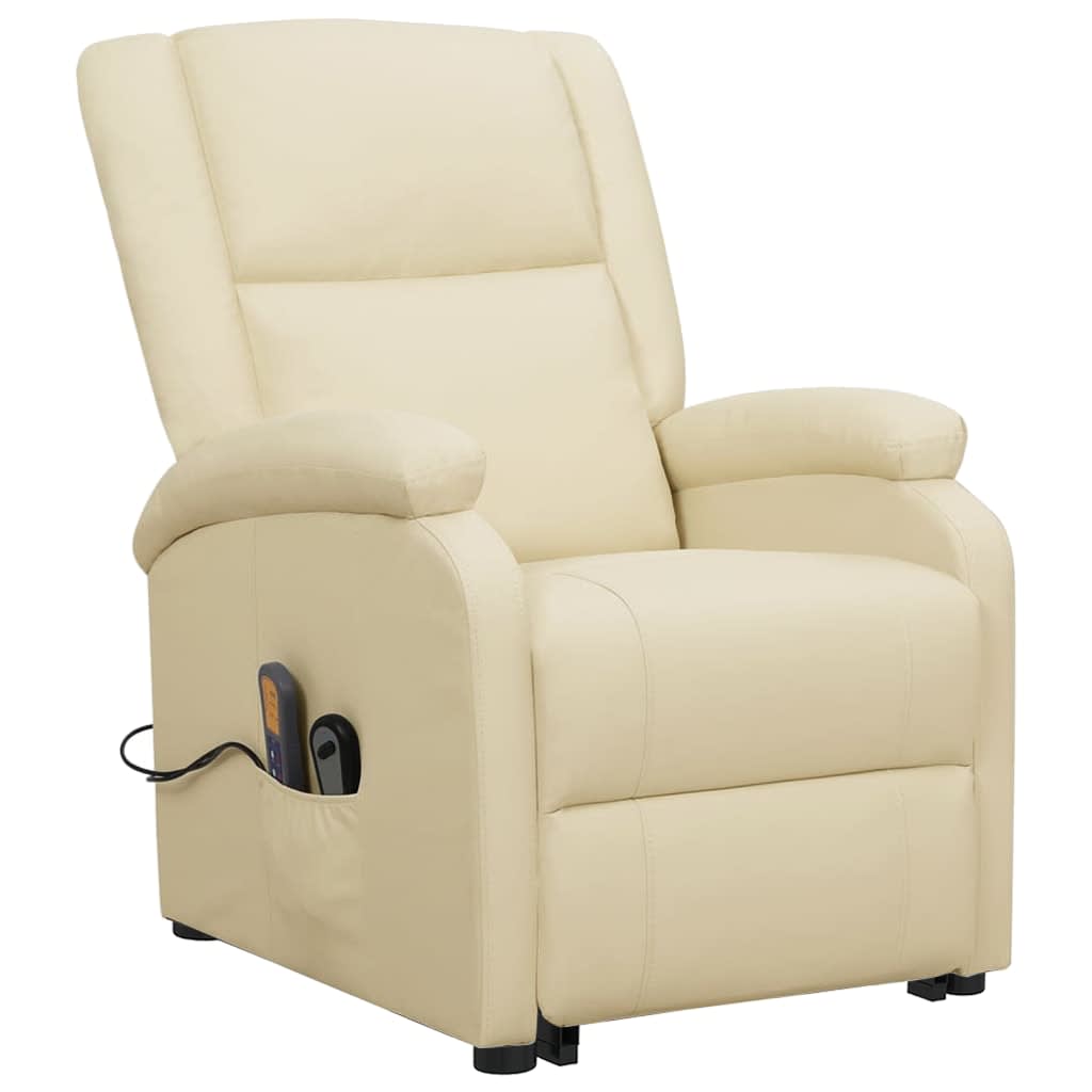 Fauteuil de massage Crème Similicuir Fauteuils électriques vidaXL   