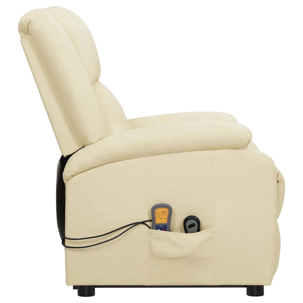 Fauteuil de massage Crème Similicuir Fauteuils électriques vidaXL   