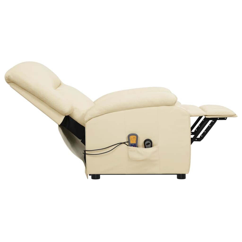 Fauteuil de massage Crème Similicuir Fauteuils électriques vidaXL   