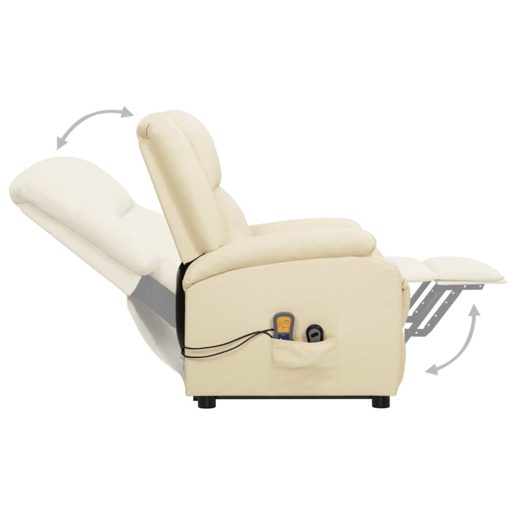 Fauteuil de massage Crème Similicuir Fauteuils électriques vidaXL   