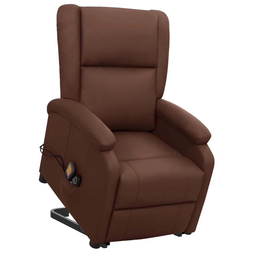 Fauteuil de massage Marron Similicuir Fauteuils électriques vidaXL   