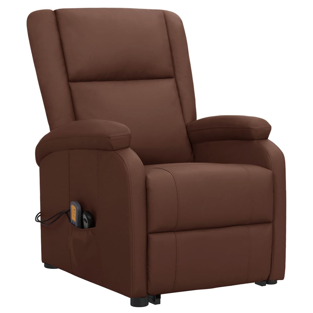 Fauteuil de massage Marron Similicuir Fauteuils électriques vidaXL   