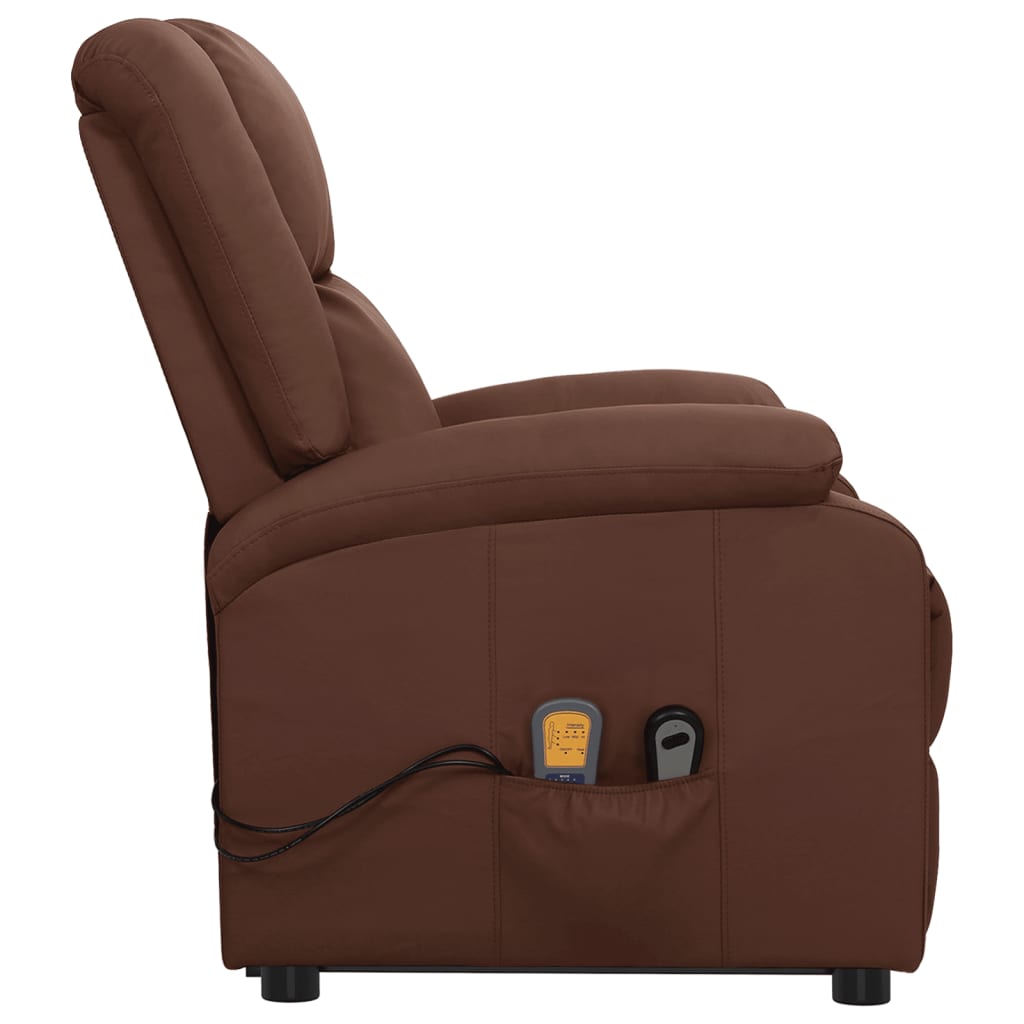 Fauteuil de massage Marron Similicuir Fauteuils électriques vidaXL   