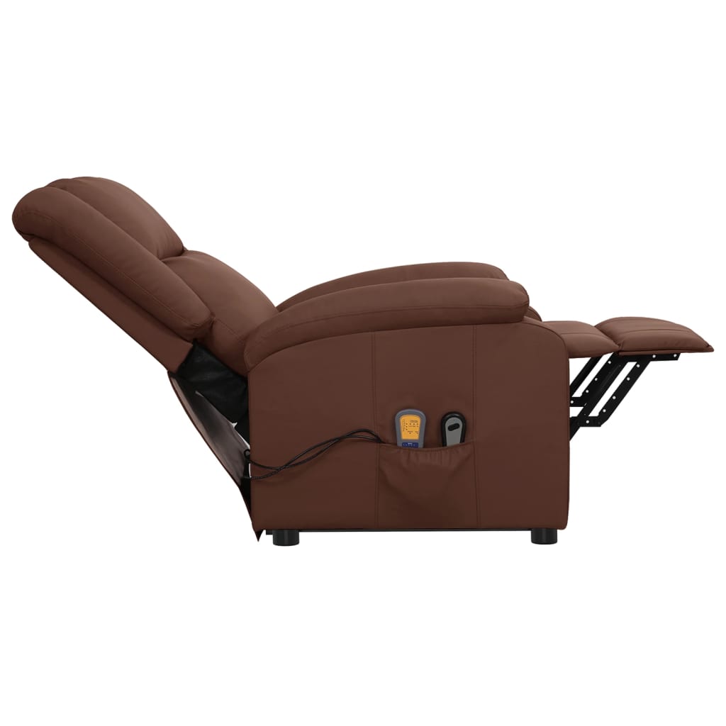 Fauteuil de massage Marron Similicuir Fauteuils électriques vidaXL   