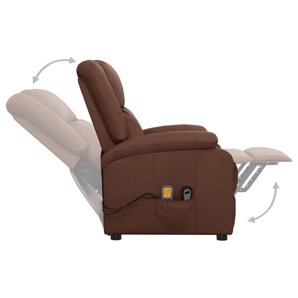 Fauteuil de massage Marron Similicuir Fauteuils électriques vidaXL   