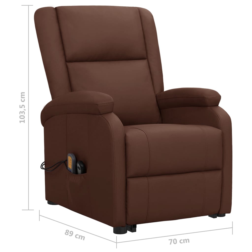 Fauteuil de massage Marron Similicuir Fauteuils électriques vidaXL   