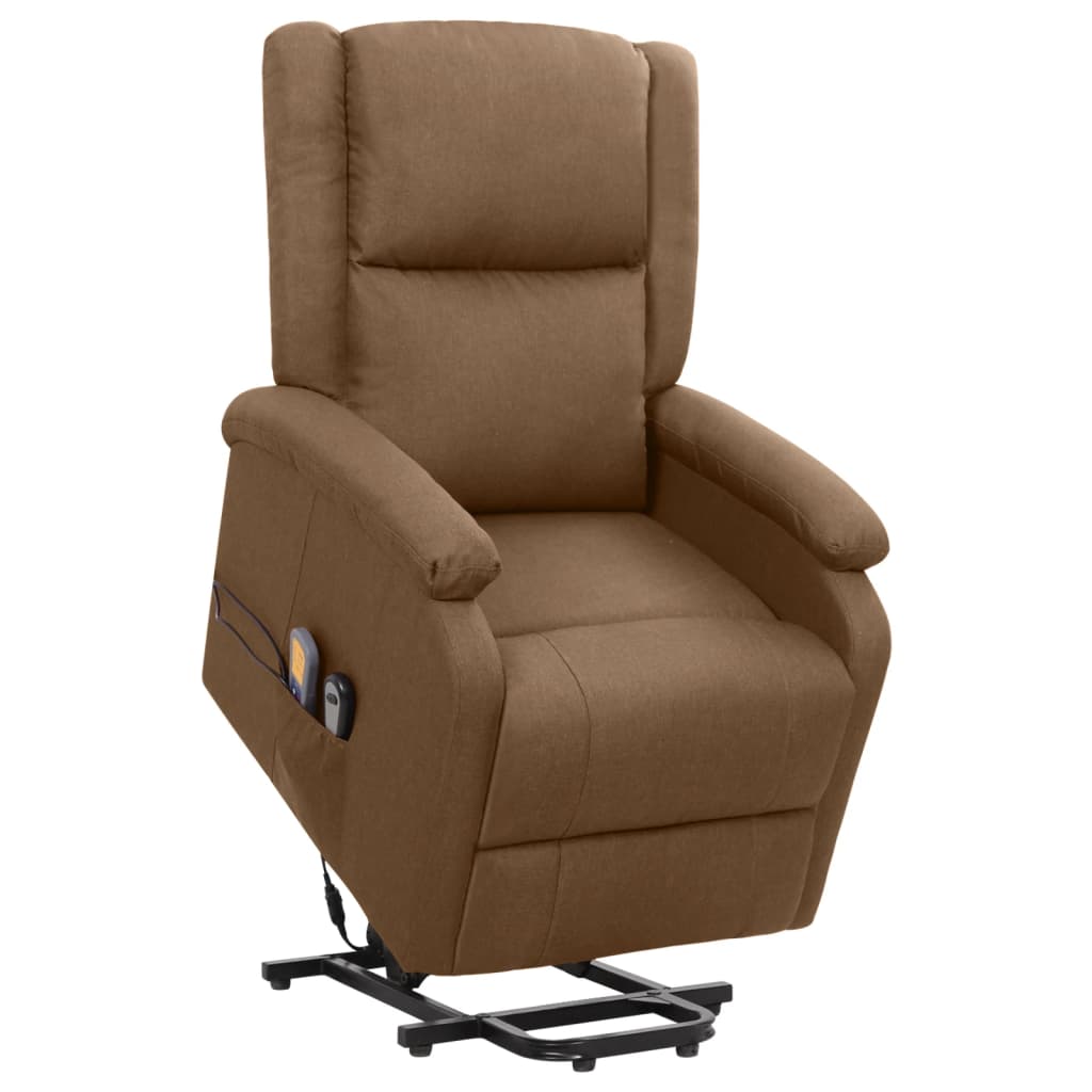 Fauteuil de massage Marron Tissu Fauteuils électriques vidaXL   