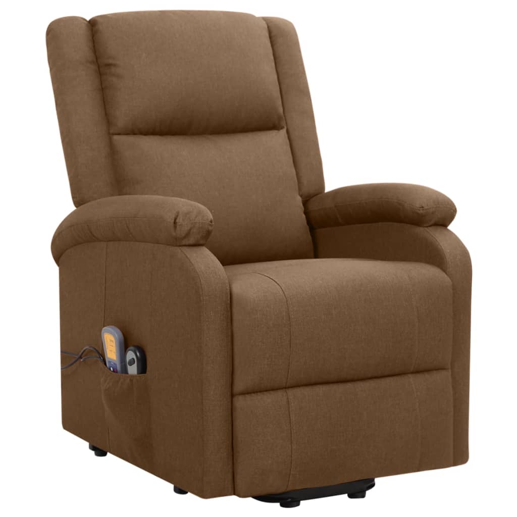 Fauteuil de massage Marron Tissu Fauteuils électriques vidaXL   