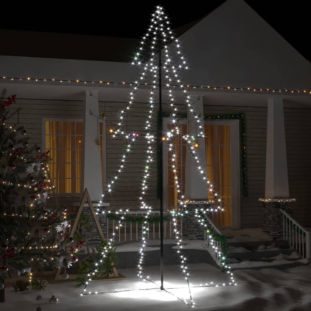 Arbre de Noël cône 360 LED d'intérieur/d'extérieur 143x250 cm - Xios Store SNC