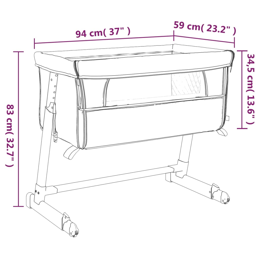 Lit pour bébé avec matelas Vert Tissu de lin Lits bébés et enfants vidaXL   