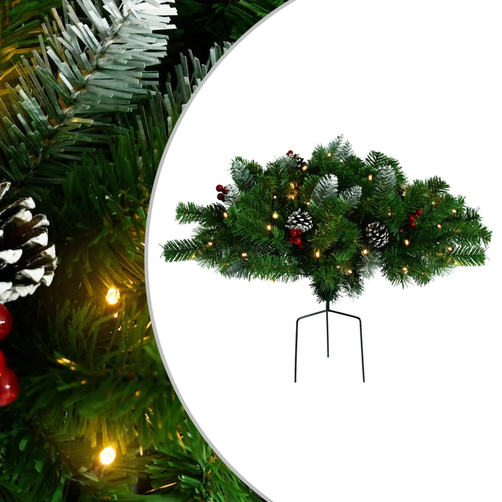 Arbre de Noël artificiel pré-éclairé d'allée vert 40 cm PVC - Xios Store SNC