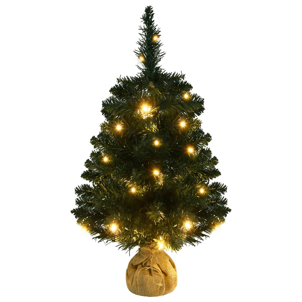 Sapin de Noël artificiel pré-éclairé et supports vert 60 cm PVC - Xios Store SNC