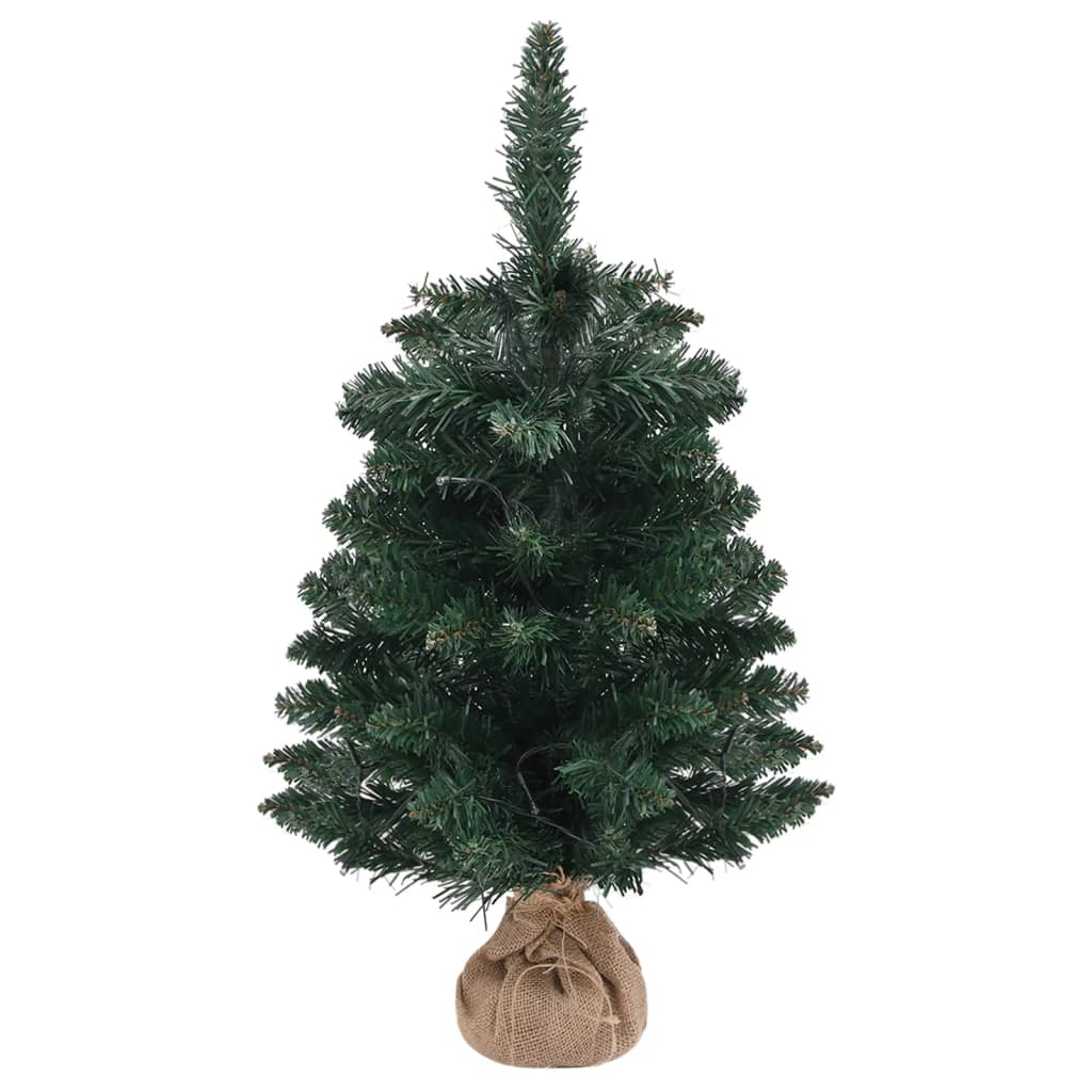 Sapin de Noël artificiel pré-éclairé et supports vert 60 cm PVC - Xios Store SNC