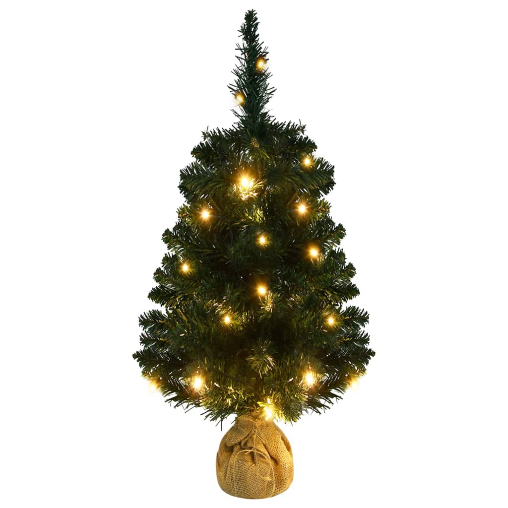 Sapin de Noël artificiel pré-éclairé et supports vert 90 cm PVC - Xios Store SNC