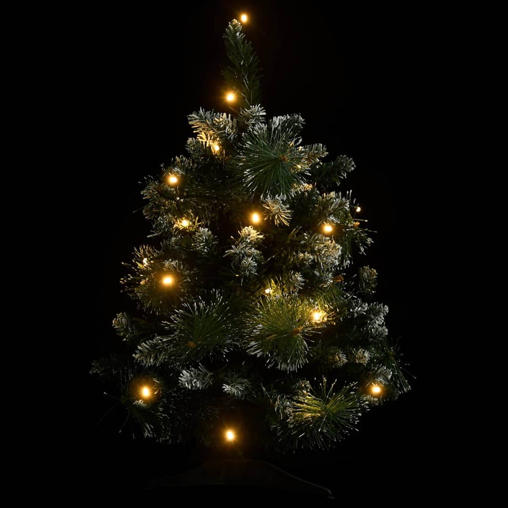 Sapin de Noël artificiel pré-éclairé et supports vert 60 cm PVC - Xios Store SNC