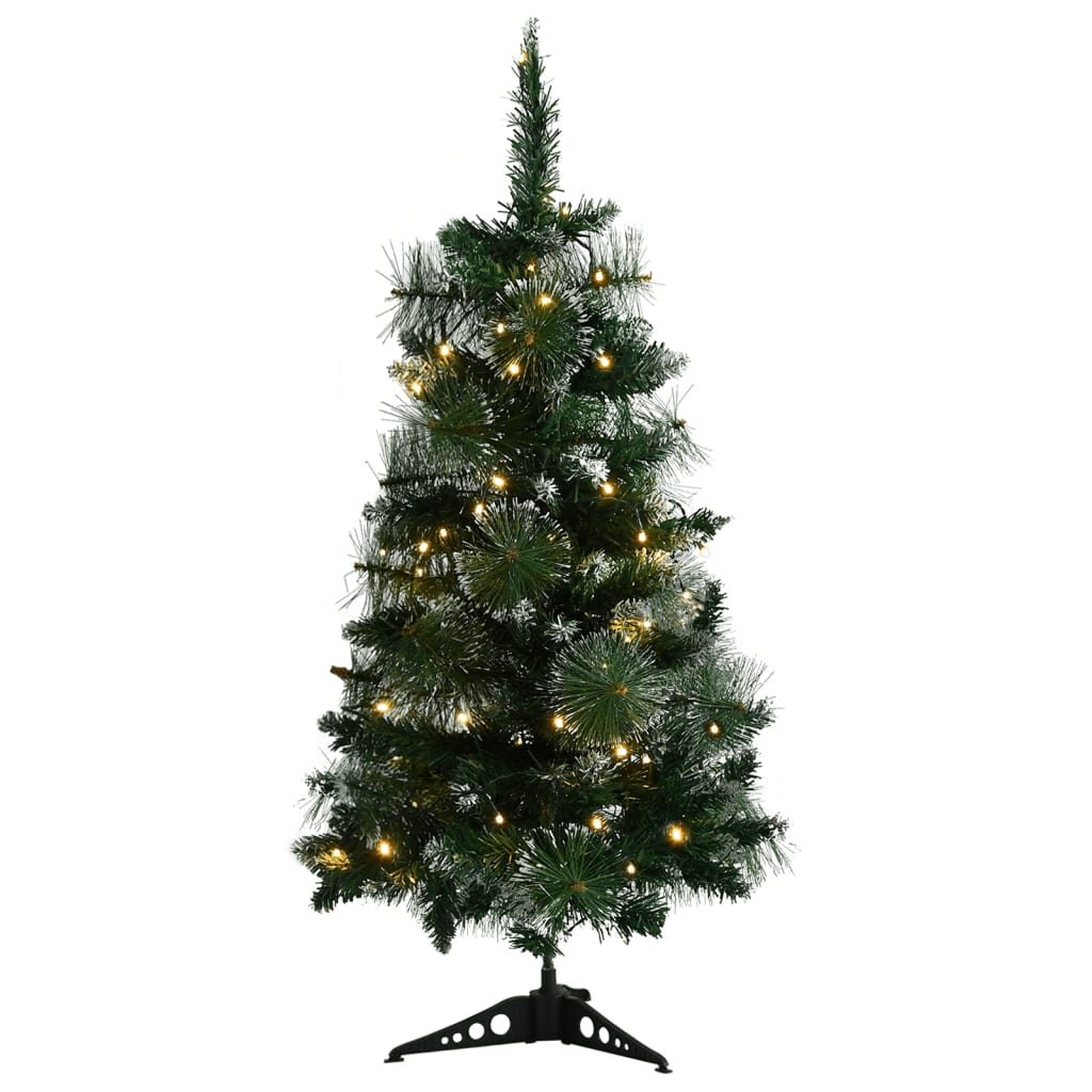 Sapin de Noël artificiel pré-éclairé et supports vert 90 cm PVC - Xios Store SNC