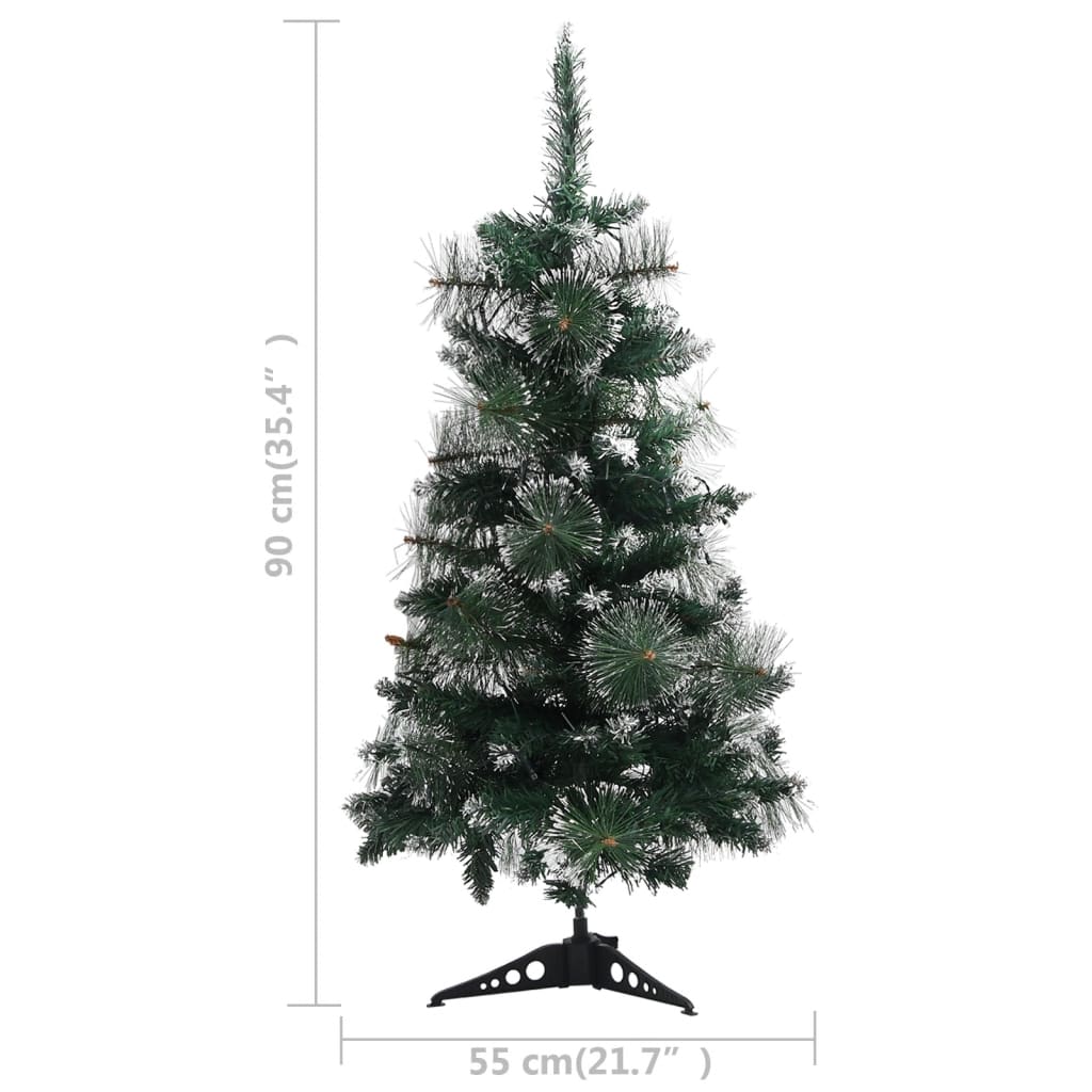 Sapin de Noël artificiel pré-éclairé et supports vert 90 cm PVC - Xios Store SNC