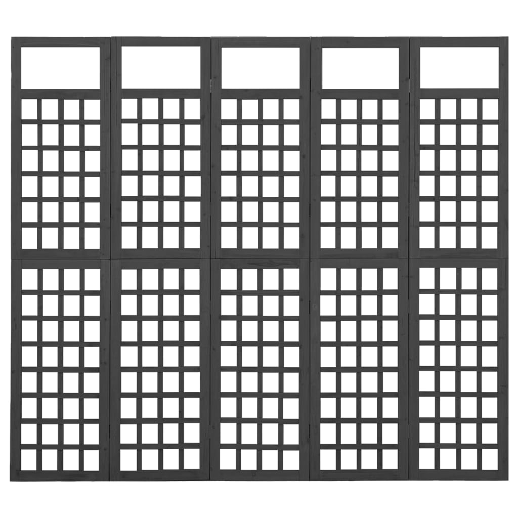 Cloison de séparation à 5 panneaux/treillis bois sapin massif Séparateurs de pièces vidaXL   