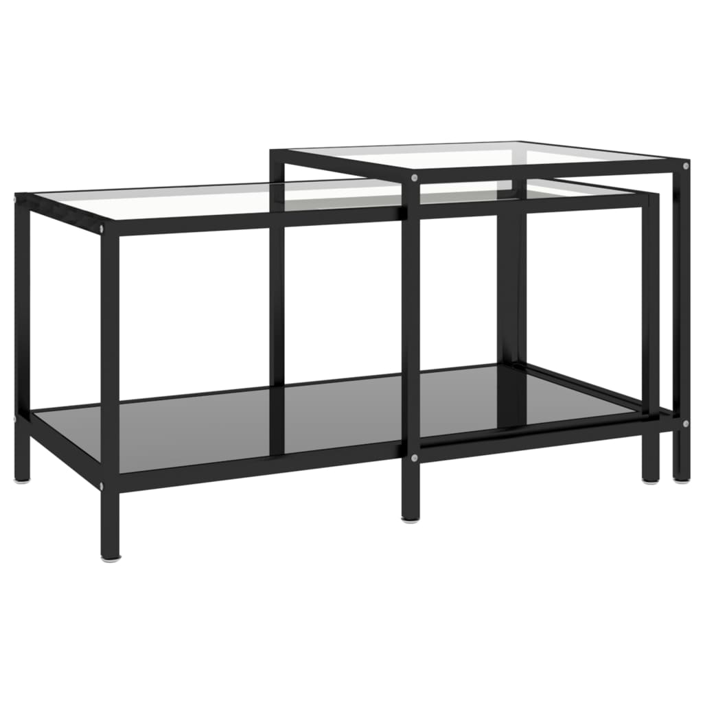 Tables à thé 2 pcs Verre trempé Noir - Xios Store SNC