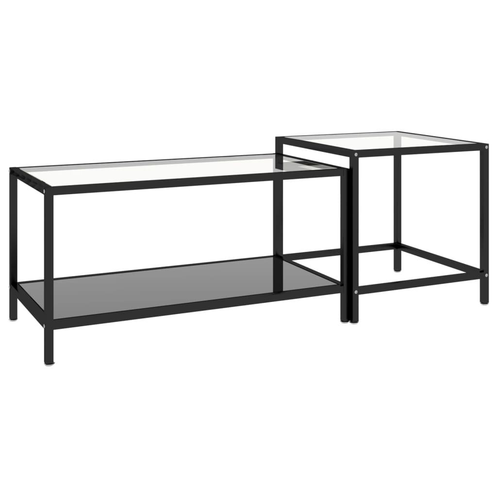 Tables à thé 2 pcs Verre trempé Noir - Xios Store SNC