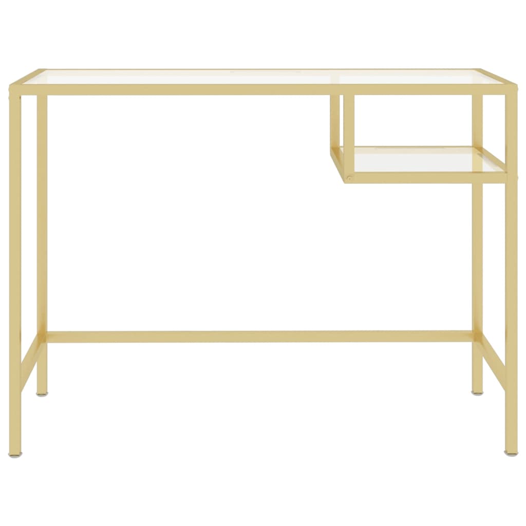 Bureau d'ordinateur Transparent 100x36x74 cm Verre trempé Bureaux vidaXL   