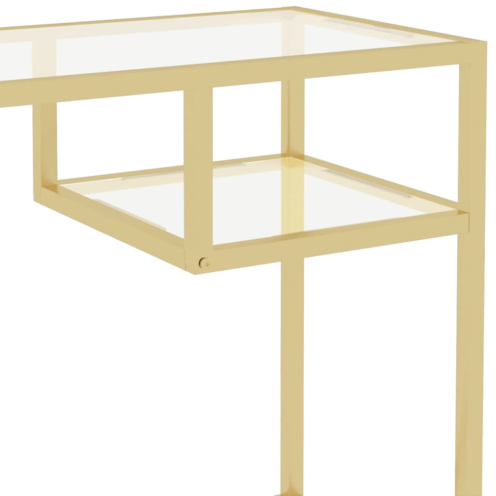 Bureau d'ordinateur Transparent 100x36x74 cm Verre trempé Bureaux vidaXL   