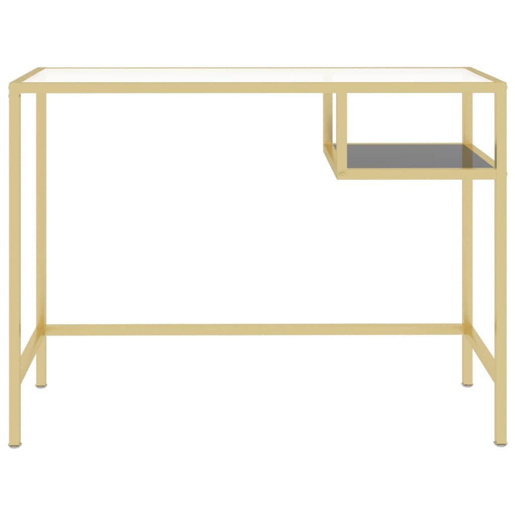 Bureau d'ordinateur Transparent 100x36x74 cm Verre trempé Bureaux vidaXL   