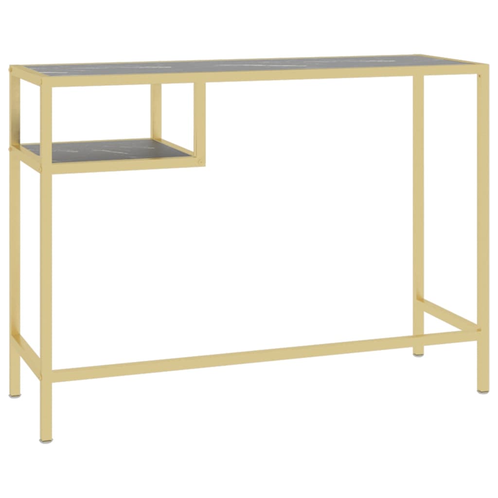 Bureau d'ordinateur Marbre noir 100x36x74 cm Verre trempé Bureaux vidaXL   