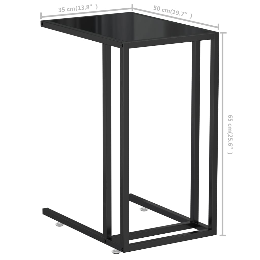 Table d'appoint pour ordinateur Noir 50x35x65 cm Verre trempé Tables d'appoint vidaXL