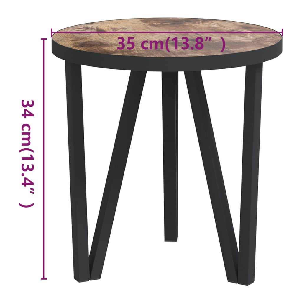 Table à thé Noir et jaune Ø35 cm MDF Tables d'appoint vidaXL