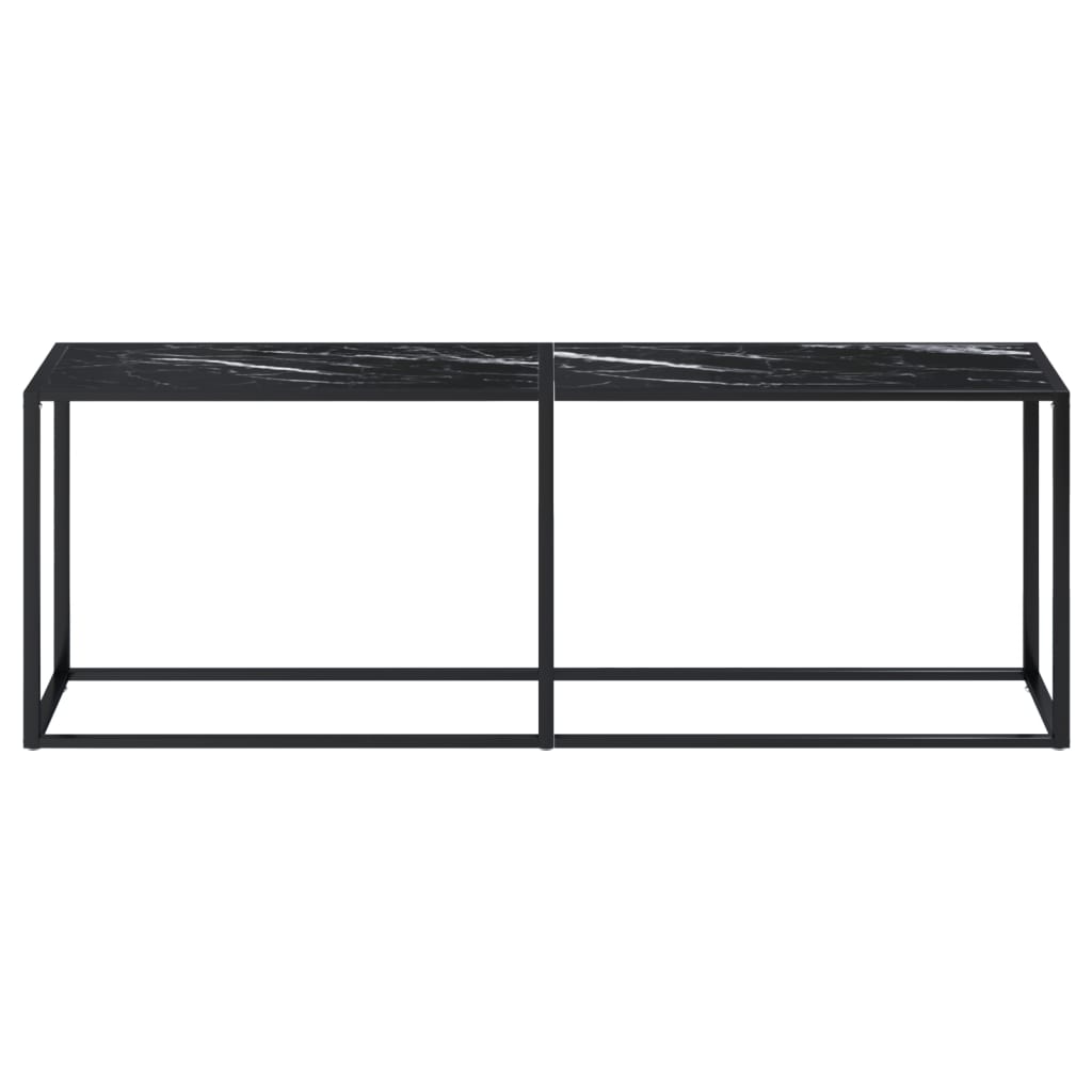 Table console Marbre noir 220x35x75,5 cm Verre trempé Tables d'appoint vidaXL