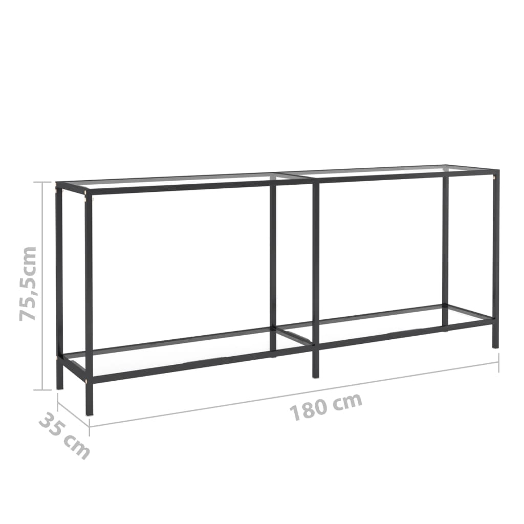 Table console Transparent 180x35x75,5 cm Verre trempé Tables d'appoint vidaXL