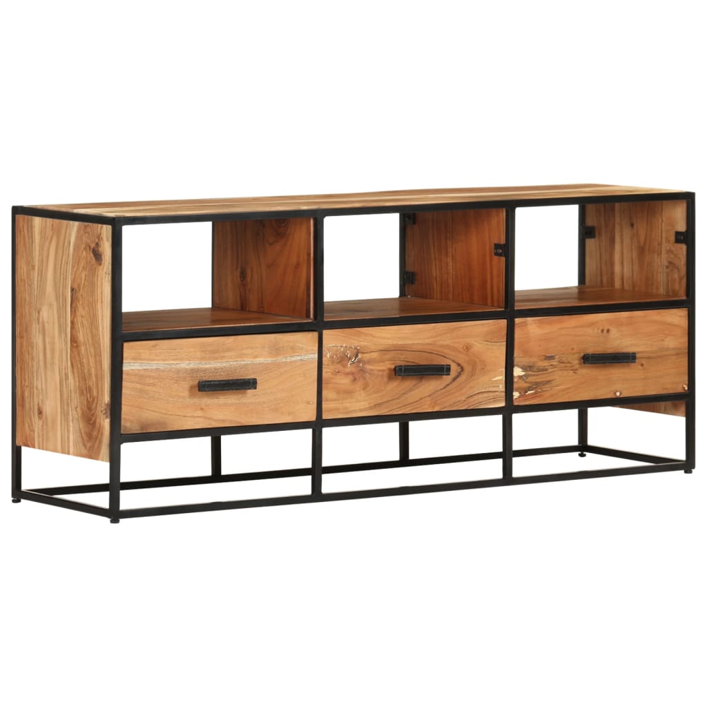 Meuble TV 110x30x45 cm Bois d'acacia massif Meubles TV vidaXL   