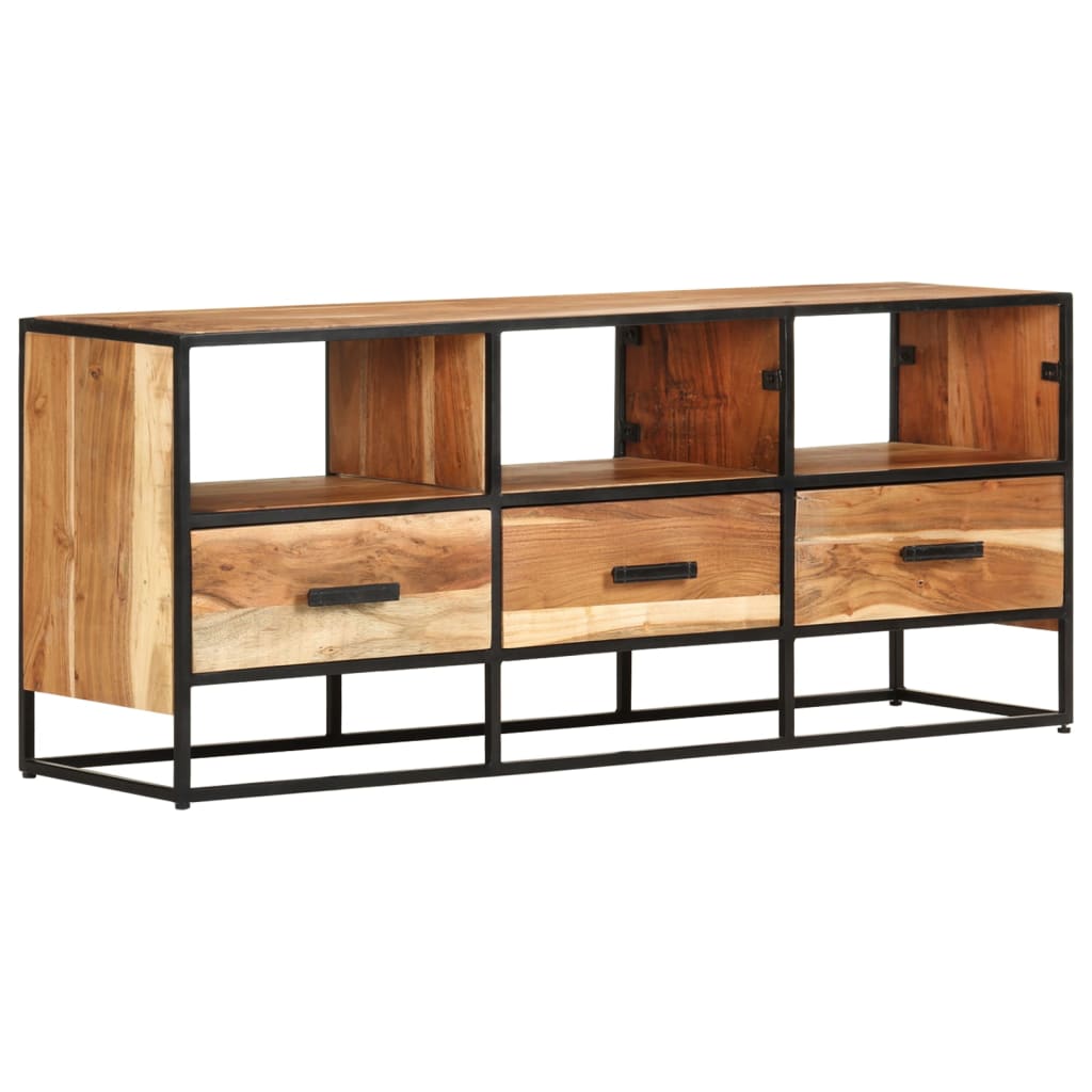 Meuble TV 110x30x45 cm Bois d'acacia massif Meubles TV vidaXL   