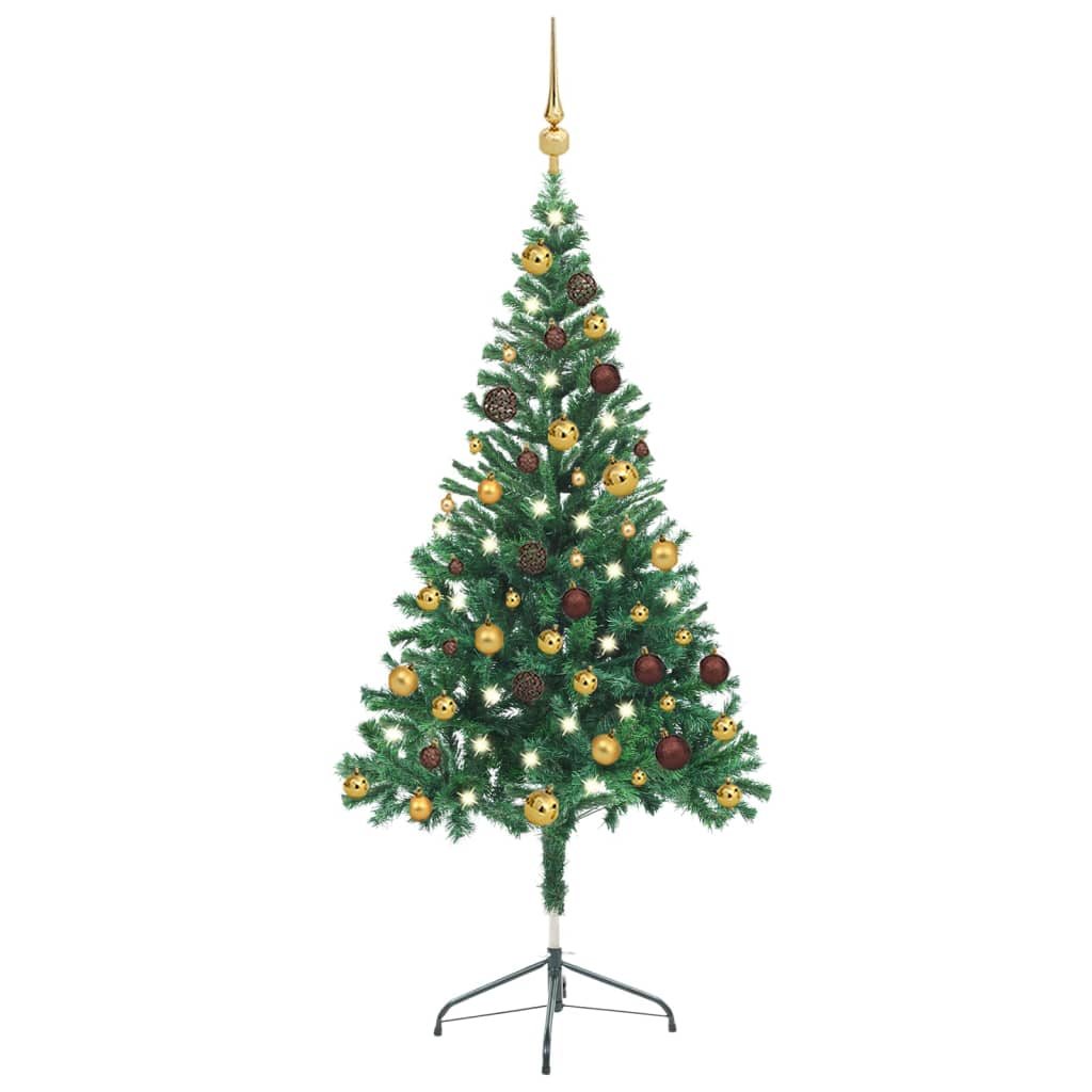 Arbre de Noël artificiel pré-éclairé/boules 150 cm 380 branches - Xios Store SNC