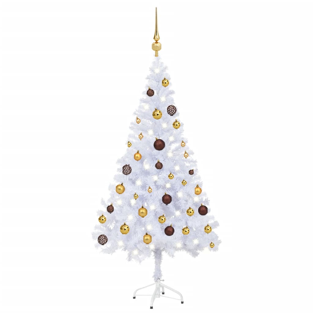 Arbre de Noël artificiel pré-éclairé/boules 120 cm 230 branches - Xios Store SNC